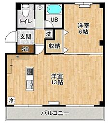サンピア北小金 1LDKの間取図画像
