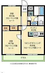京王井の頭線 永福町駅 徒歩8分の賃貸マンション 1階2LDKの間取り