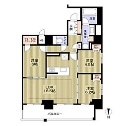 プレサンスタワー北浜 3LDKの間取図画像