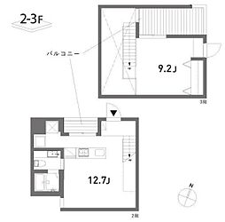 ＣＯＬＬＡＧＥ ＨＯＵＳＥ 2階1LDKの間取り