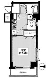 パークウェル下北沢 1Kの間取図画像
