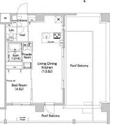 プラウドフラット森下3 1LDKの間取図画像