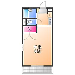 レオパレスＳｏｕｔｈ　Ｆｏｒｅｓｔ 2階1Kの間取り