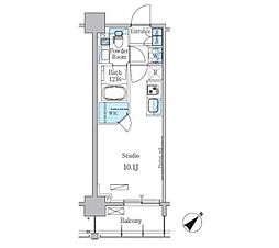 パークアクシス押上テラス 2階ワンルームの間取り