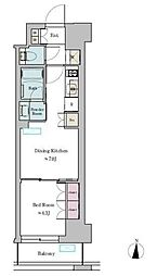 Brilliaist池尻大橋 1DKの間取図画像