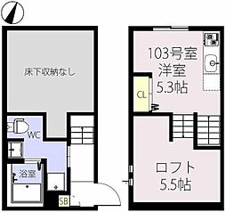 ライゼストケーオークス ワンルームの間取図画像