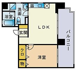 アクシーズグランデ三ノ輪 6階1LDKの間取り