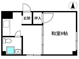ホワイトセブン 1Kの間取図画像