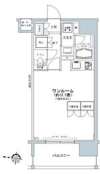パークキューブ板橋本町 ワンルームの間取図画像