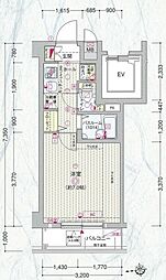 エステムプラザ神楽坂 1Kの間取図画像