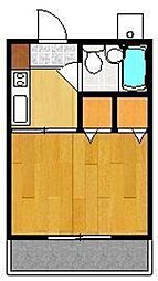 パープルハピネス 1Kの間取図画像