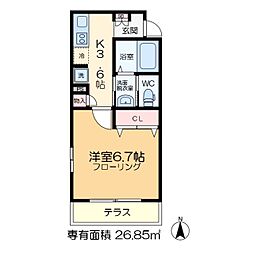 ＭａｉｓｏｎＭ 1階1Kの間取り