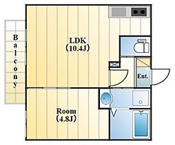 CONNECT PARK 1番館 1階1LDKの間取り