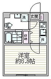 エスジーコートときわ台 2階1Kの間取り