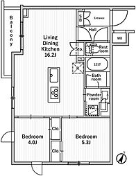 ニド本蓮沼 2LDKの間取図画像