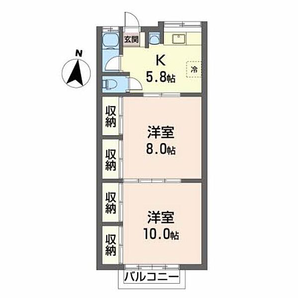 森ハイツ 102｜広島県広島市西区己斐中３丁目(賃貸アパート2K・1階・45.50㎡)の写真 その2