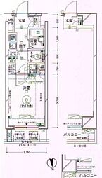 ヴェルト湯島 1Kの間取図画像
