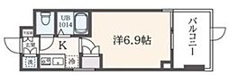 フェルテ中野 7階1Kの間取り