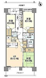 ル・クール八王子みなみ野 11階3LDKの間取り