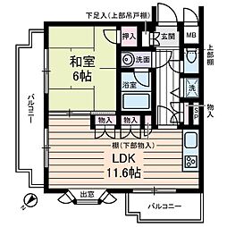 ウィンベルコーラス亀有 2階1LDKの間取り