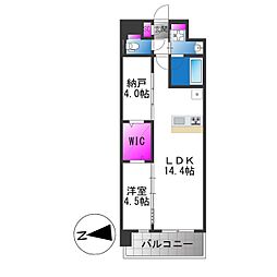 Draw上本町 1SLDKの間取図画像