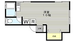 いなばハウス ワンルームの間取図画像