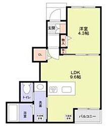 ForestMaison大島 1階1LDKの間取り