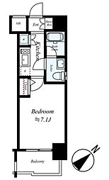 西武新宿線 下落合駅 徒歩8分の賃貸マンション 9階1Kの間取り