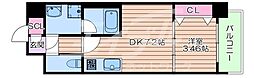 SKRESIDENCESHANATEN 1DKの間取図画像