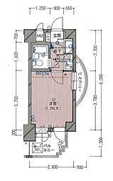 朝日プラザ博多5ターミナルスクエア 1Kの間取図画像