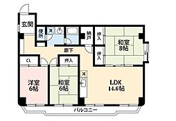 レナジア保木間 3LDKの間取図画像