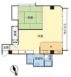 北松戸マンション 1LDKの間取図画像
