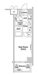 コンフォリア新宿 1Kの間取図画像