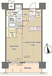 VerdeCourt西新宿 1LDKの間取図画像