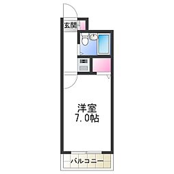 モンシェリー 1Kの間取図画像