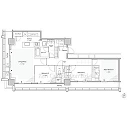 リビオレジデンス西麻布 19階3LDKの間取り