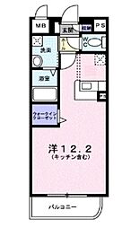 アンジュ・アビタシオン ワンルームの間取図画像