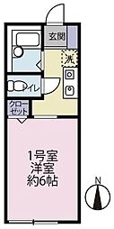 ジュネス野方 1Kの間取図画像