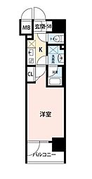 アビタ住吉 7階1Kの間取り