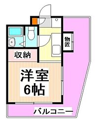 ドミールタカラ 1Kの間取図画像