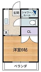 ダイワハイツ 2階1Kの間取り