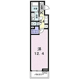 クラール新狭山 3階1Kの間取り