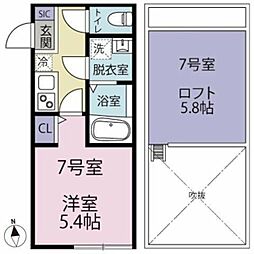 パークメゾン鷺沼 1Kの間取図画像