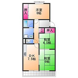 アクティブハイツ西取石 3DKの間取図画像