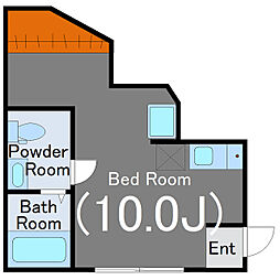 芝浦庵 1階ワンルームの間取り