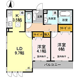 ヴィエン南田辺 2LDKの間取図画像