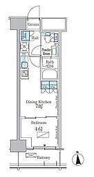パークアクシス新宿百人町 3階1DKの間取り