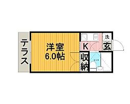 ボナール上鶴間 1Kの間取図画像