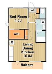サンサール 2階1LDKの間取り