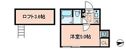 クリスタルコンフォート 1Kの間取図画像
